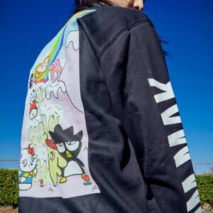 🎂 RARE! DIM MAK x Sanrio Aoki's Cake Crew Sweatshirt - Black - Medium NWT 🎧